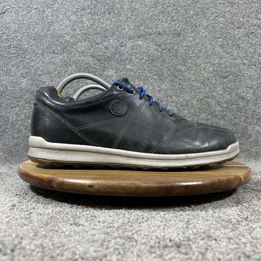 FootJoy Black Athletic Golf Shoe with Blue Laces